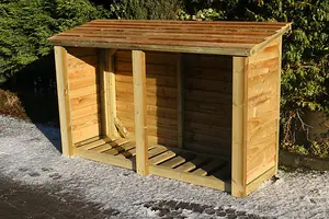 Heavy Duty Log Store - Timber - L67 x W190 x H150 cm - Minimal Assembly Required