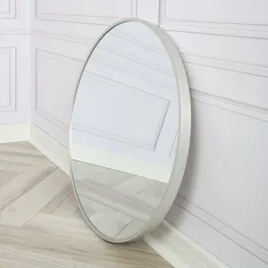 Sasheer - Round Framed Wall Mounted Mirror Silver / 80cm H x 80cm W