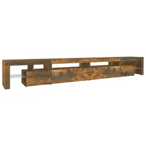 Berkfield TV Cabinet with LED Lights Smoked Oak 290x36.5x40 cm