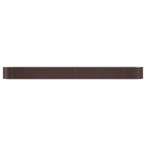 Berkfield Garden Planter Powder-coated Steel 440x80x36 cm Brown