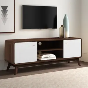 Justine TV Stand for TVs up to 60" Walnut/White