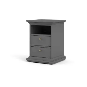 Paris Matt 2 Drawer Bedside table (H)588mm (W)436mm (D)400mm