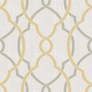 NuWallpaper NU1695 Sausalito Peel & Stick Wallpaper, Taupe & Yellow