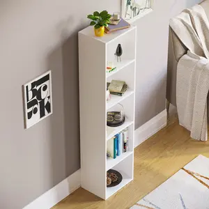 Gerardi Standard Bookcase White / 132 cm H x 32 cm W