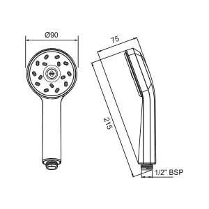 Methven Satinjet MAKU Shower Head - Chrome/Gray