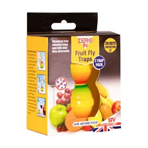 Zero In Fruit Fly Traps Twin Pack Non Toxic Chemical Free Indoor Insect Control