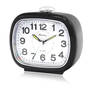 Analogue Quartz Movement / Crystal Alarm Tabletop Clock Black