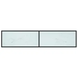 Berkfield TV Cabinet White Marble 180x40x40.5 cm Tempered Glass