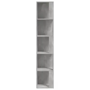 Berkfield Corner Cabinet Concrete Grey 33x33x164.5 cm Engineered Wood