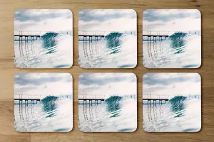 Ocean ideal wave in ocean. Breaking blue waves (Coaster) / Default Title