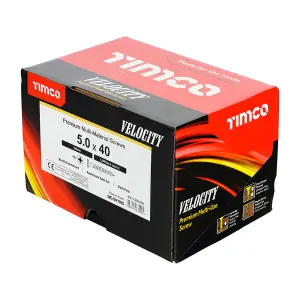 Timco - Velocity Premium Multi-Use Screws - PZ - Double Countersunk - Yellow (Size 5.0 x 40 - 1000 Pieces)