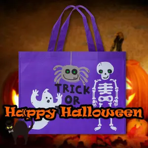 Halloween Shopper Bag Trick or Treat 40cm x 32cm Purple Trick Or Treat