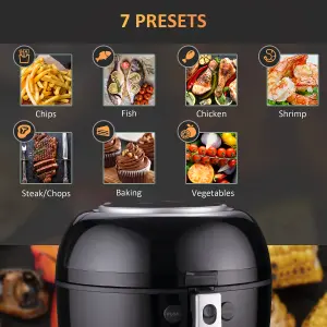 HOMCOM 7L Digital Air Fryer Oven with Air Fry, Roast, Broil, Bake, Dehydrate, 7 Presets, Rapid Air Circulation, 1500W