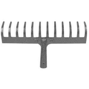 Hardys Soil, Gravel, Leaves & Garden Rake Head - Carbon Steel & 12 Tines, Fits Most Poles, Screw Hole for Secure Fit, 30cm Wide