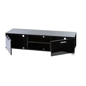 Modern Black 140cm Matt Gloss TV Stand Cabinet Suitable for 40 - 65 Inch 4K LED Flat Screen TV's