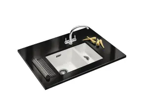 Franke Sirius SID160PW 1.5 Bowl Tectonite Undermount White Kitchen Sink