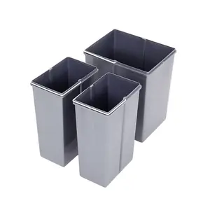 Pull Out Kitchen Bin Recycling Bins for Kitchen Built-In Waste Bins (2x10+20)L Removal Container with Fixing Waste Brackets Grey