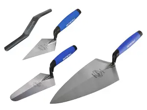 Faithfull 4 Piece Trowel Set Brick Pointing Soft Grip Handle FAIPTFSET4