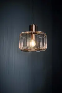 Anson Lighting Leone single pendant in antique copper finish