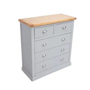 Loreo 5 Drawer Chest of Drawers Chrome Cup Handle