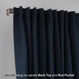 Extra Long & Extra Wide Decorative Curtain Single Panel Royal Blue / 140cm Width x 200cm Drop