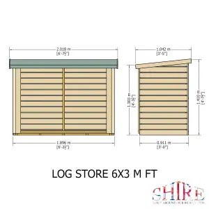 Large Heavy Duty Log Store 6x3