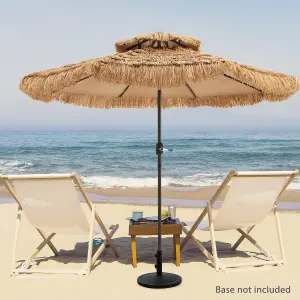 Costway 2.85M Thatched Tiki Umbrella Hawaiian Style Hula Patio Beach Umbrella