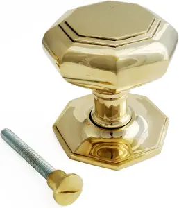 Castelion Large Brass Octagonal Centre Door Knob