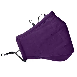 Cotton Mask- Three Layer With Filter Pocket - Adults - Purple