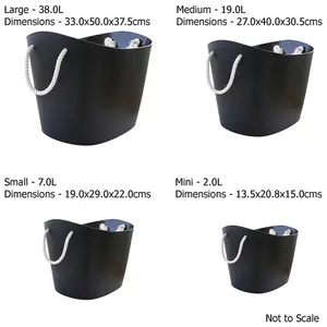 Balcolore Laundry Basket Black / Medium (30.5 cm H x 27 cm W x 40 cm D)