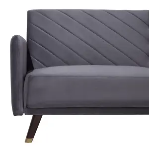 Beliani Glam Sofa Bed SENJA Grey Velvet