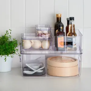 SmartStore Compact Transparent Plastic Stackable Storage crate (H)15.5cm (W)28.7cm (D)41cm