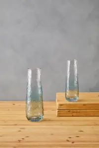 Interiors by Premier Stylish Small Blue Glass Vase, Functional And Versatile Floral Glass Vase, Lightweight Vase For Flowers