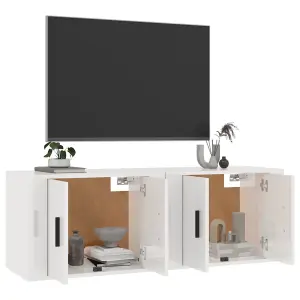 Berkfield Wall-mounted TV Cabinets 2 pcs High Gloss White 57x34.5x40 cm