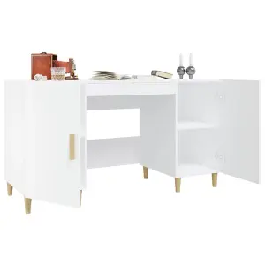 Berkfield Desk White 140x50x75 cm Engineered Wood