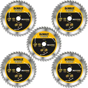 5 X Dewalt DT99561 165mm x 20mm 42T Extreme Runtime FlexVolt Plunge Saw Blades