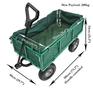 Garden Cart Heavy Duty Trolley Festival Hand Truck Wagon 200kgs Folding Sides