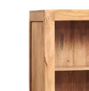 Hommoo Solid Mango Wood Large 5 Open Shelves Tall Bookcase