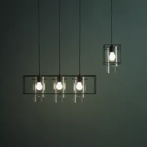 GoodHome Daluiz Matt Black Pendant ceiling light