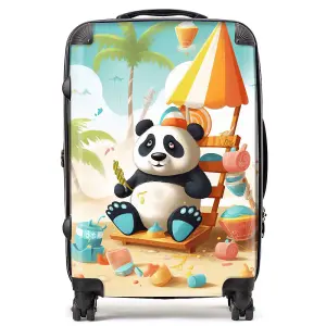 Happy Panda On A Beach Holiday Suitcase - Medium