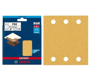 BOSCH Dual Application BEST for Wood & Paint Sanding Sheets (Square 115 x 107mm - 10/Pk) For: Bosch GSS 160 & GSS 18V-10 Sanders