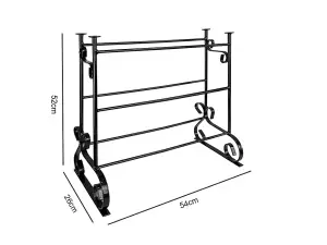 Shoe Rack - 6 Pair Black Plastic Coated Steel