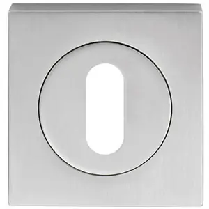 Square Lock Profile Escutcheon 51 x 51mm Concealed Fix Satin Chrome