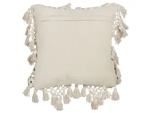 Set of 2 Cushions OLEARIA Cotton 45 x 45 cm Solid Beige