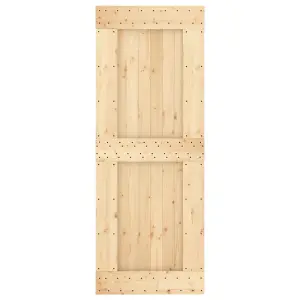 Berkfield Sliding Door with Hardware Set 80x210 cm Solid Wood Pine