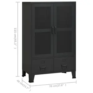 Berkfield Industrial Storage Cabinet Black 70x40x115 cm Metal