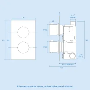 Nes Home Round 2 Dial 1 Way Concealed Thermostatic Shower Valve Chrome