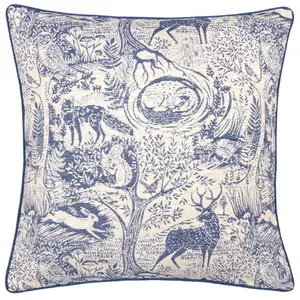 Winter Woods Square Throw Pillow Cover Blue