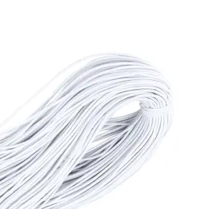 1mm Elastic Cord, Thread Beading String Round Cord Stretchy Elastic, White - 25 Metres