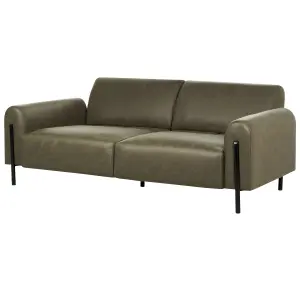 3 Seater Fabric Sofa Dark Green ASKIM